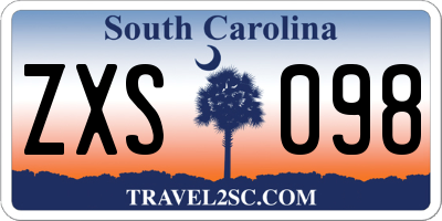 SC license plate ZXS098