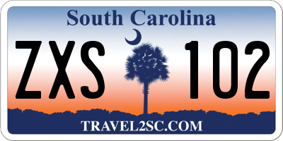 SC license plate ZXS102