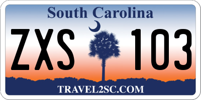 SC license plate ZXS103