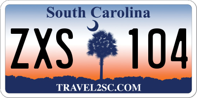 SC license plate ZXS104