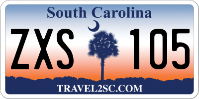 SC license plate ZXS105
