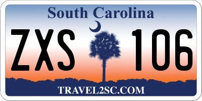 SC license plate ZXS106
