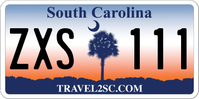 SC license plate ZXS111