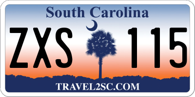 SC license plate ZXS115