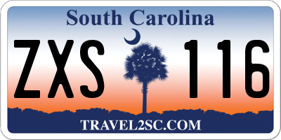 SC license plate ZXS116