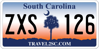 SC license plate ZXS126