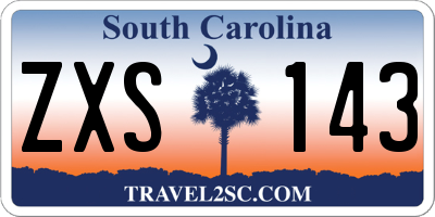SC license plate ZXS143