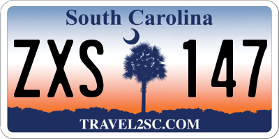 SC license plate ZXS147