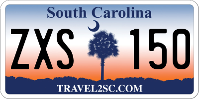 SC license plate ZXS150