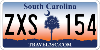 SC license plate ZXS154