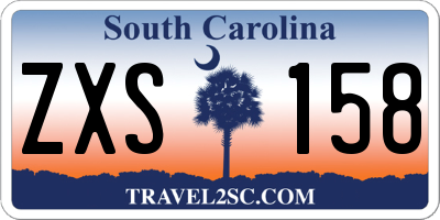 SC license plate ZXS158
