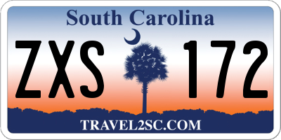 SC license plate ZXS172