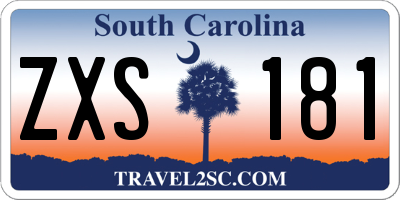 SC license plate ZXS181