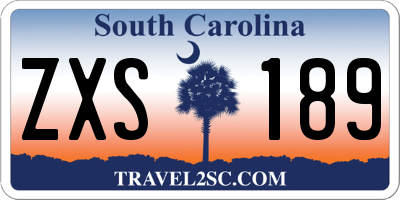 SC license plate ZXS189