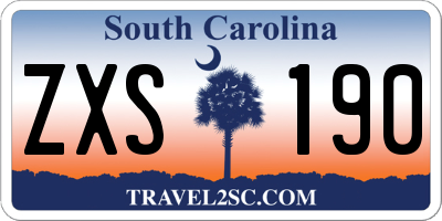SC license plate ZXS190