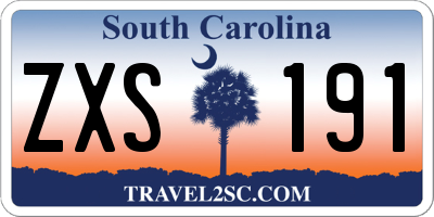 SC license plate ZXS191