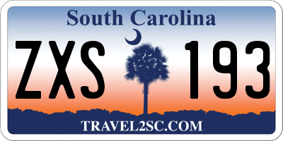 SC license plate ZXS193