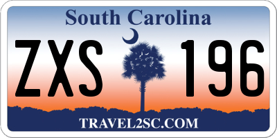 SC license plate ZXS196