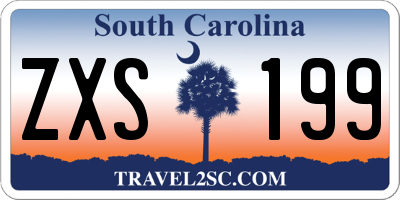 SC license plate ZXS199
