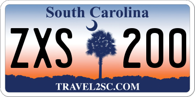 SC license plate ZXS200