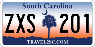 SC license plate ZXS201