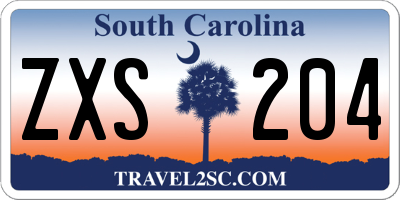 SC license plate ZXS204