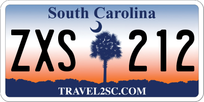 SC license plate ZXS212