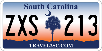 SC license plate ZXS213