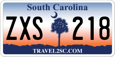 SC license plate ZXS218