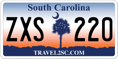 SC license plate ZXS220