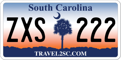 SC license plate ZXS222