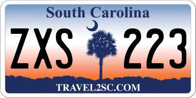 SC license plate ZXS223