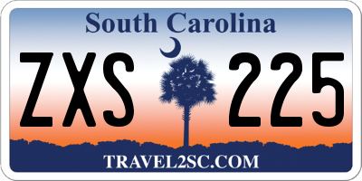 SC license plate ZXS225