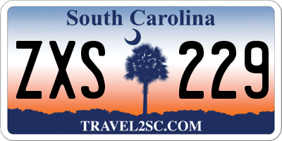 SC license plate ZXS229