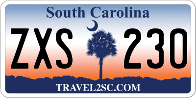 SC license plate ZXS230