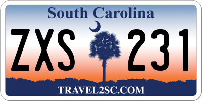 SC license plate ZXS231