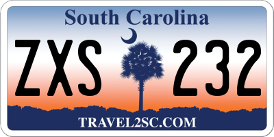 SC license plate ZXS232