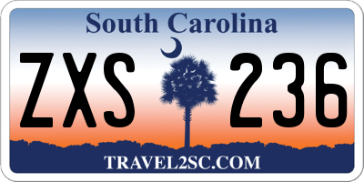 SC license plate ZXS236