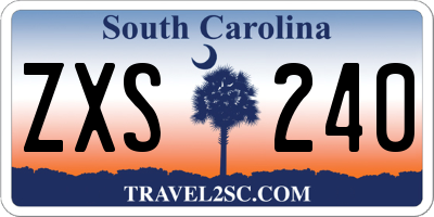 SC license plate ZXS240