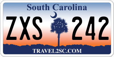 SC license plate ZXS242