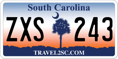 SC license plate ZXS243