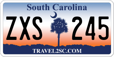 SC license plate ZXS245