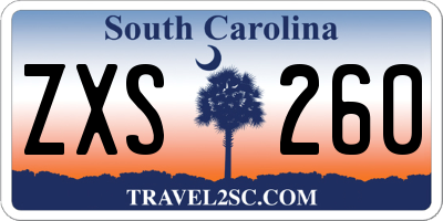 SC license plate ZXS260