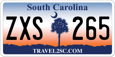 SC license plate ZXS265