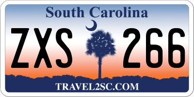 SC license plate ZXS266