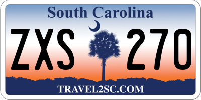 SC license plate ZXS270