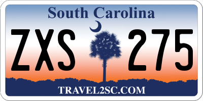 SC license plate ZXS275