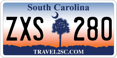 SC license plate ZXS280