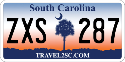 SC license plate ZXS287