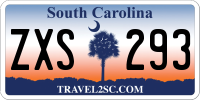 SC license plate ZXS293